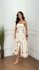 Vestido Linho Bordado Roberta New