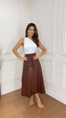 Saia Envelope Courino Marrom