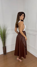 Saia Envelope Courino Marrom