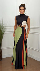 Vestido Longo Estampado Elegance Fivela